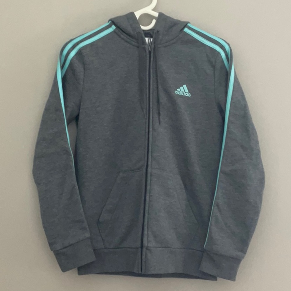 Adidas Gray Hoodie with Stripes